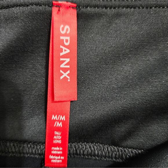 Spanx Black Leggings Faux Leather Pull On High Rise Skinny Stretch Goth Witchy M - Picture 5 of 13